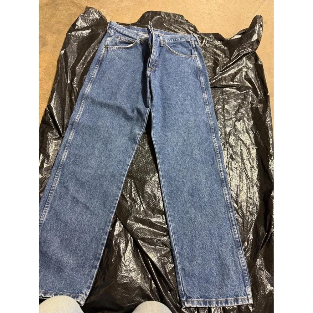Wrangler 96501DS Mens Straight Leg Jeans Medium Wash Blue Denim 36x30